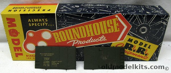 Roundhouse-Model Die Casting 1/87 40'  AAR Metal Sheathed Box Car - CRP Jersey Central - Metal HO Craftsman Kit with Sprung Metal Trucks, B112 plastic model kit